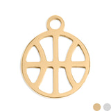 18K Gold PVD Stainless Steel Basketball Charm / PDL0152