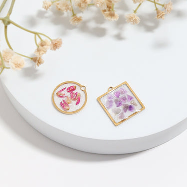 Gold Open Back Square Bezel Pendant