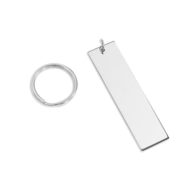 Kit de llavero en blanco grabable en rectángulo de acero inoxidable/BND0035