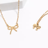 18K Gold PVD Stainless Steel Ribbon Bow Charm