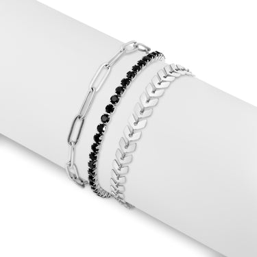 Bracelet en couches pour femmes en acier inoxydable de 25 pc/BND0021