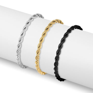 18K Gold PVD Stainless Steel Coated Rope Chain Bracelet/Anklet