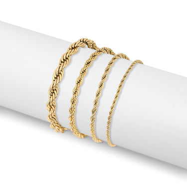 18K Gold PVD Stainless Steel Coated Rope Chain Bracelet/Anklet