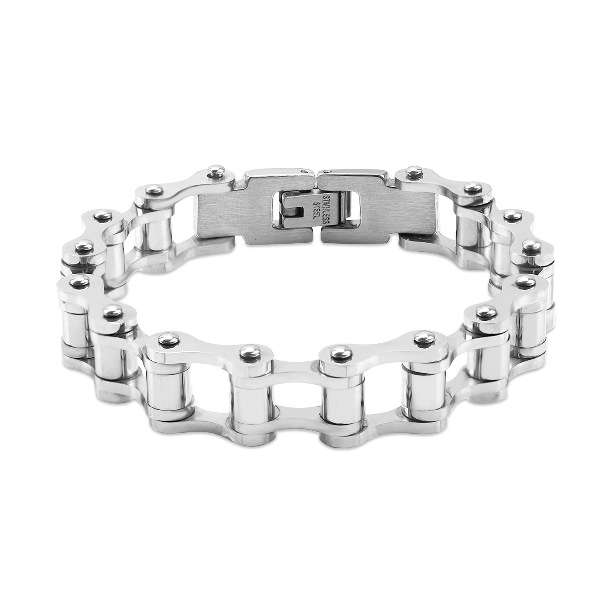 Stainless Steel w/ Black Rubber Geometric Men's Link Bracelet – Feshionn  IOBI