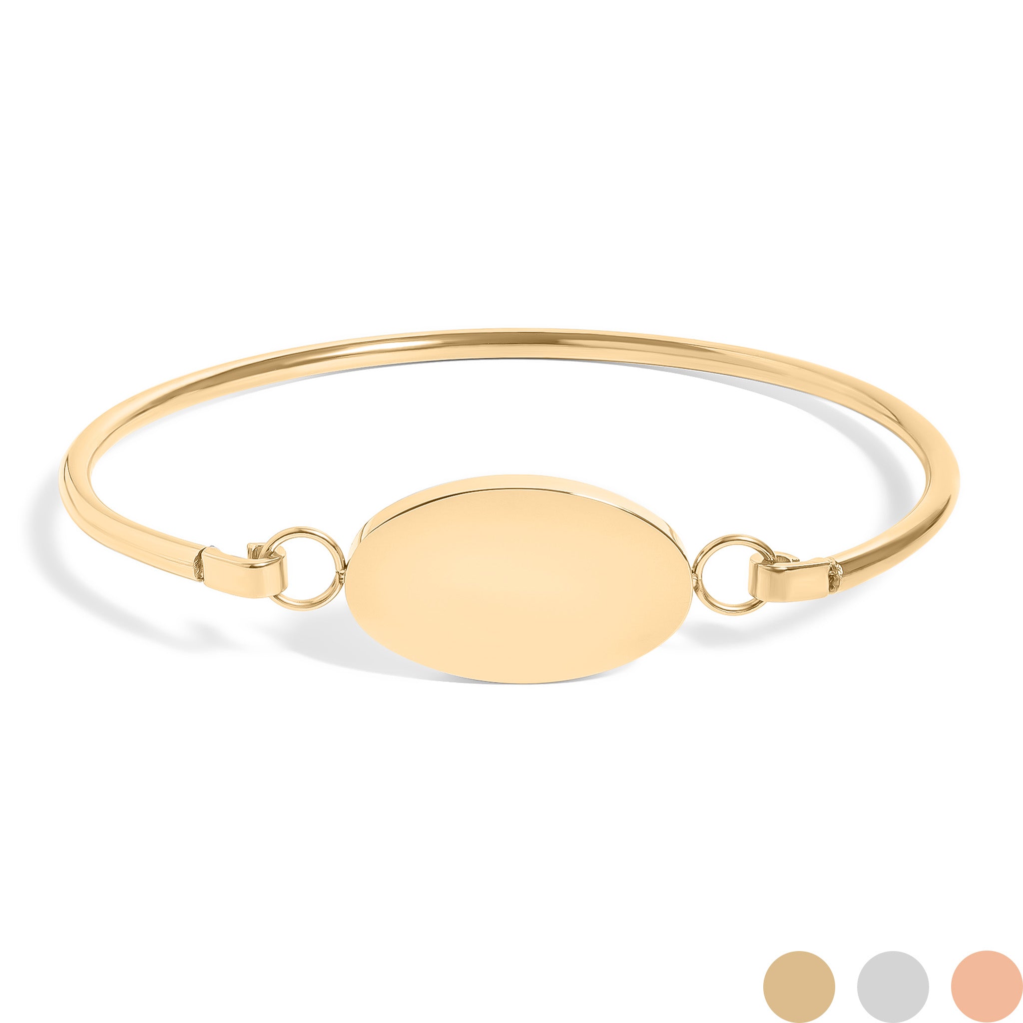 18K Gold PVD Stainless Steel Oval Engravable Bracelet / BRJ9073