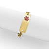 Gold PVD Coated Engravable Stainless Steel Medical Bracelet / BRJ9075