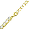 18K Gold PVD Coated Over Brass Cubic Zirconia Tennis Bracelet / DIS0001
