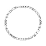 Stainless Steel Diamond Cut Curb Chain Bracelet or Anklet