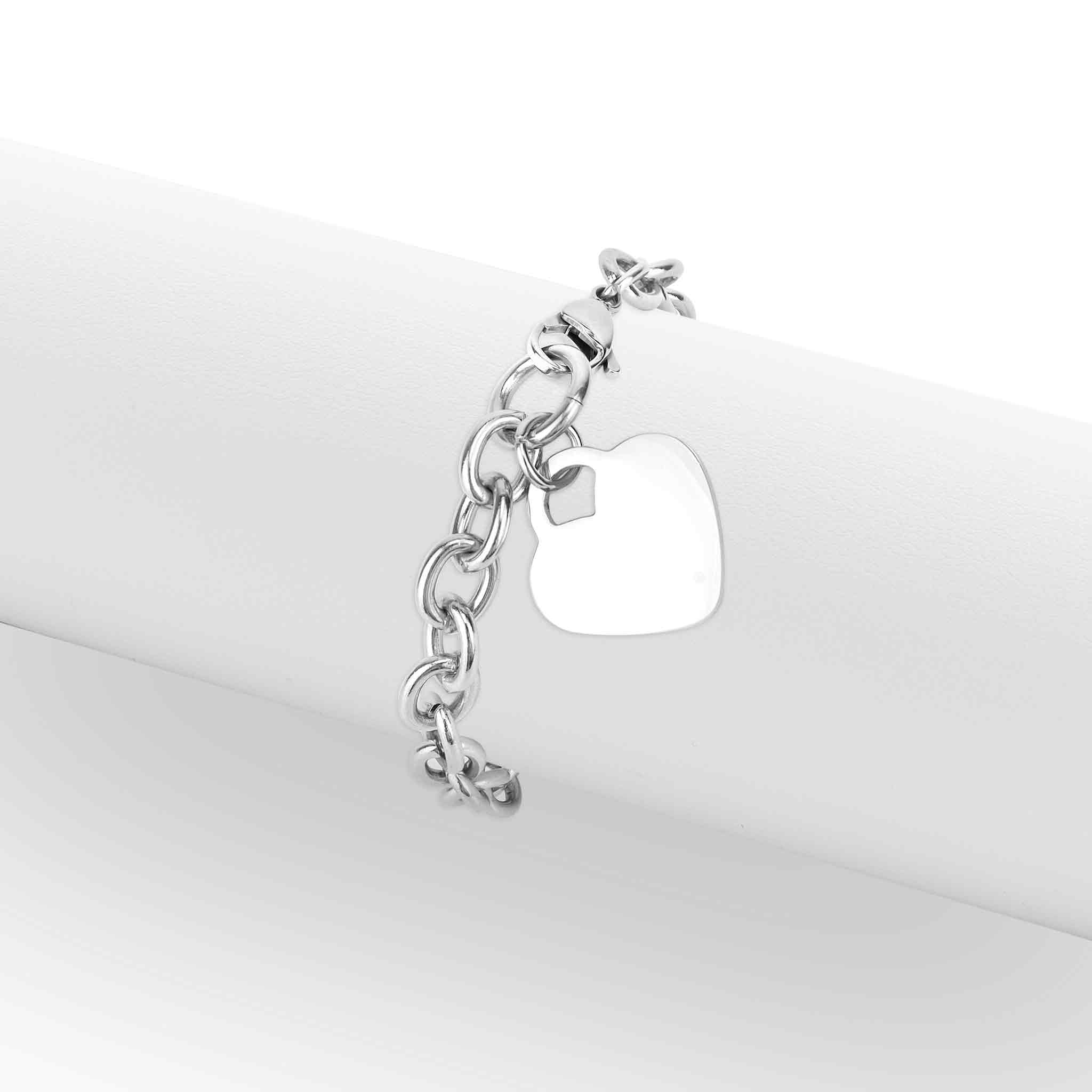 Stainless Steel Blank Heart Bracelet/Anklet / BRK1036