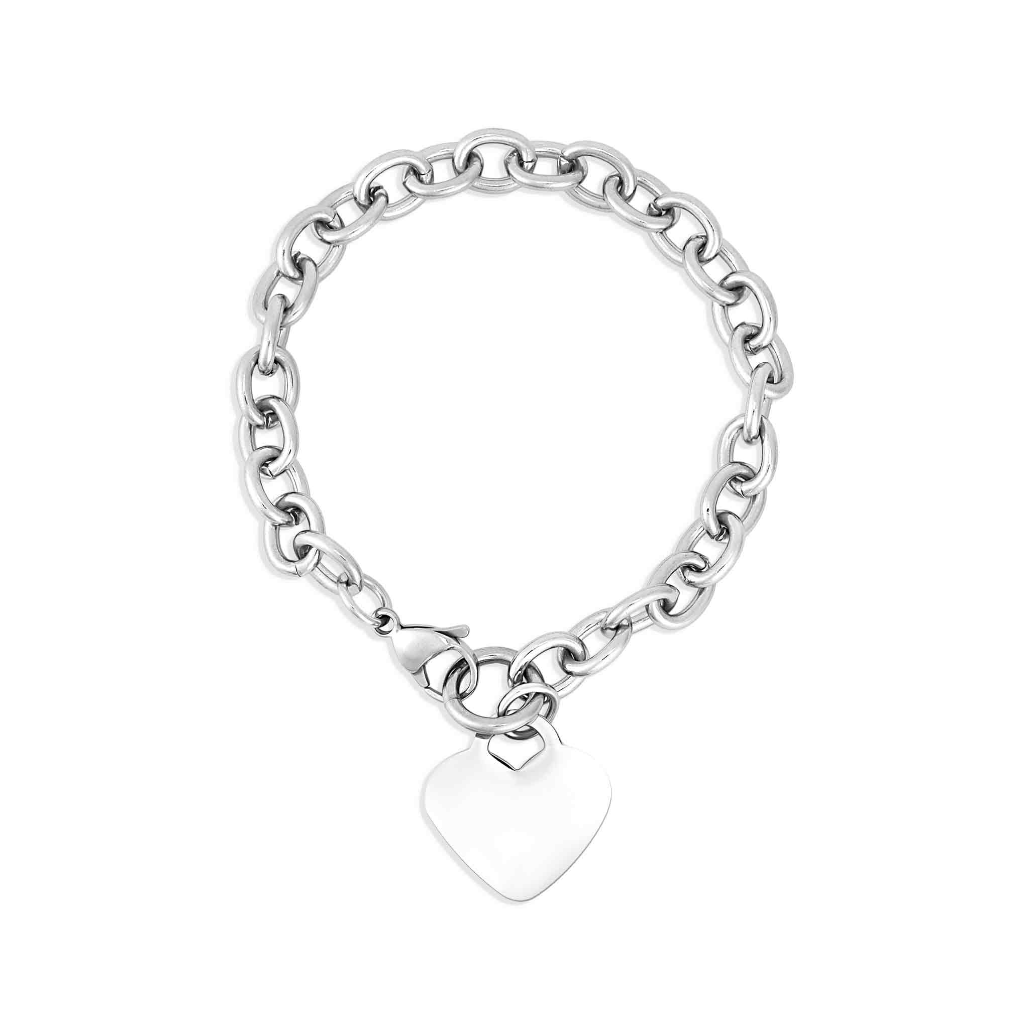 Stainless Steel Blank Heart Bracelet Brk1036 | Wholesale Jewelry Website