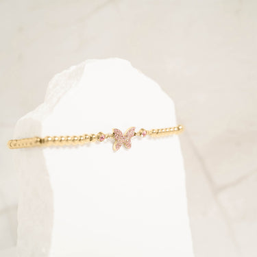 18K Gold PVD Stainless Steel Butterfly Stretch Bracelet