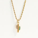 cactus charm on a chain