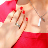 Gold Edge with Brushed Center Stainless Steel Ring Lifestyle