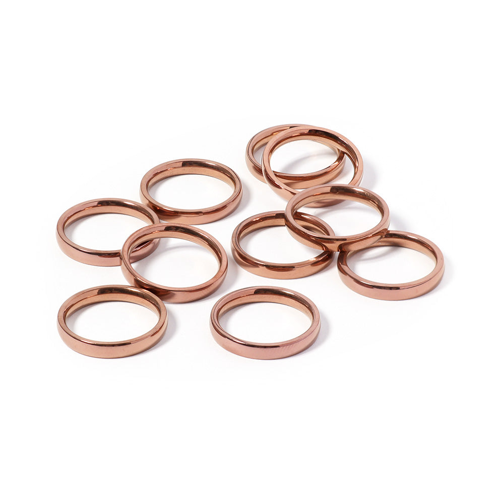 10 Pack - Chokladrundat rostfritt stål tomt ring / CFR7007
