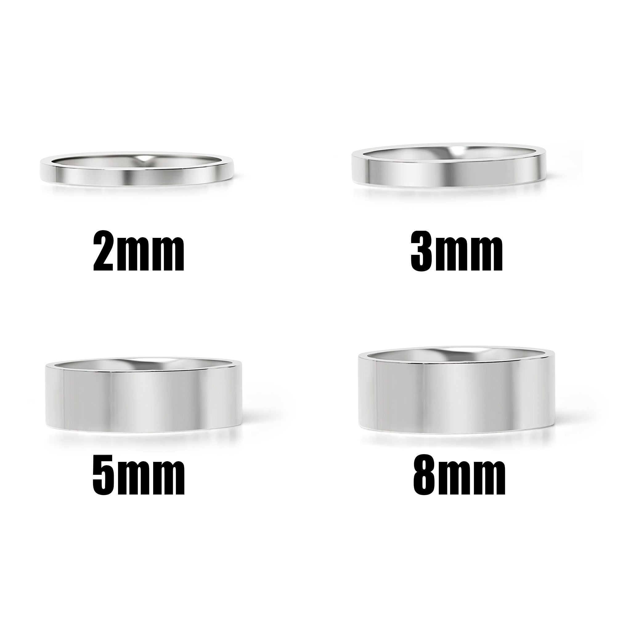 Flat Stainless Steel Polished Blank Ring / CFR7021