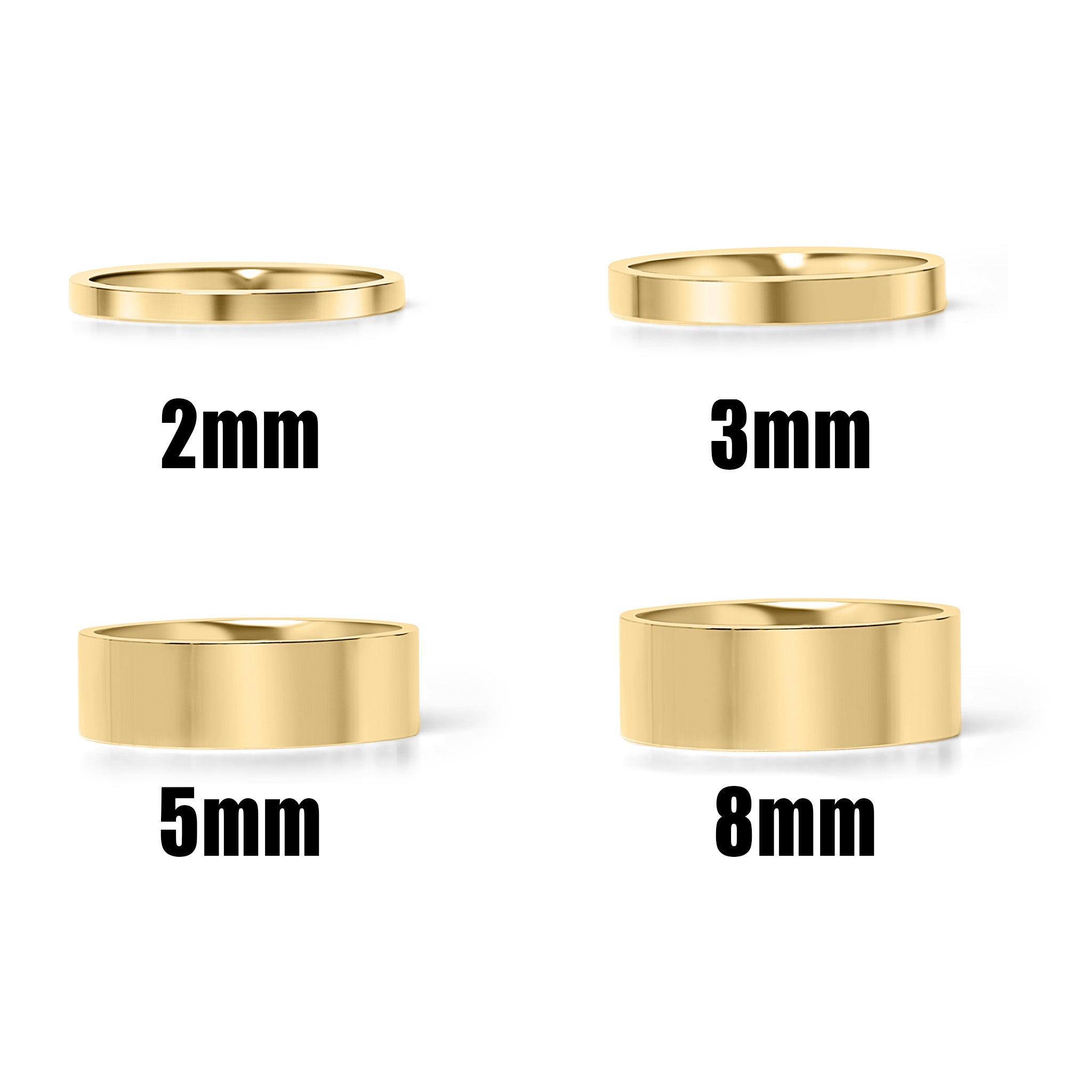 Flat Gold Stainless Steel Blank Ring / CFR7025