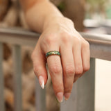18k Gold PVD Coated Mood Band With Hearts Stainless Steel Ring Lifestyle