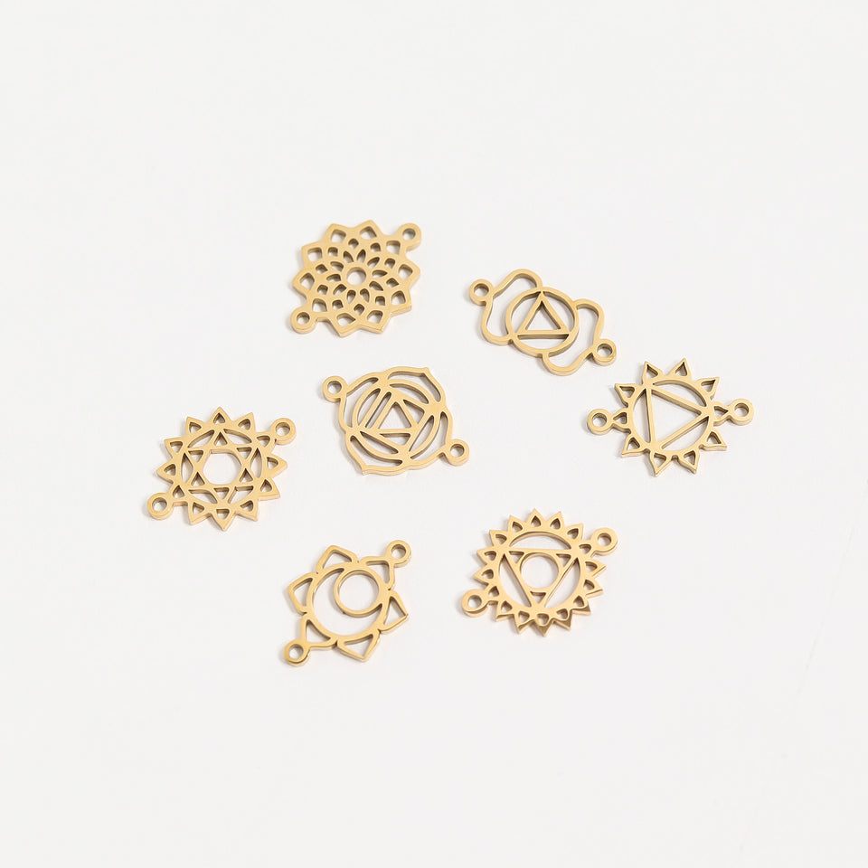 18K Gold Stainless Steel Chakra Connector Charm / PDL0177 Wholesale