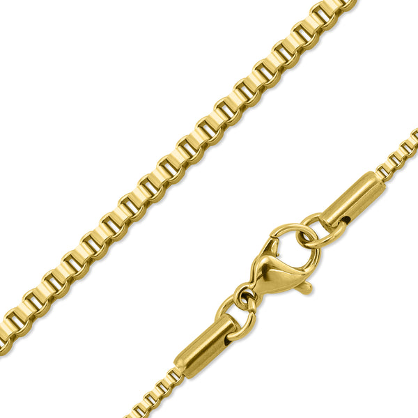 Stainless Steel PVD Coated 1.5mm Box Chain Necklace / CHJ2036