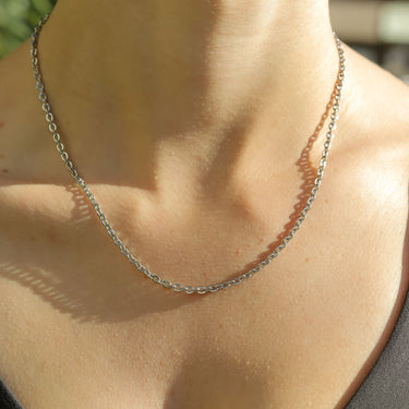 Edelstahl Flat Oval Loop Kette/CHJ2109