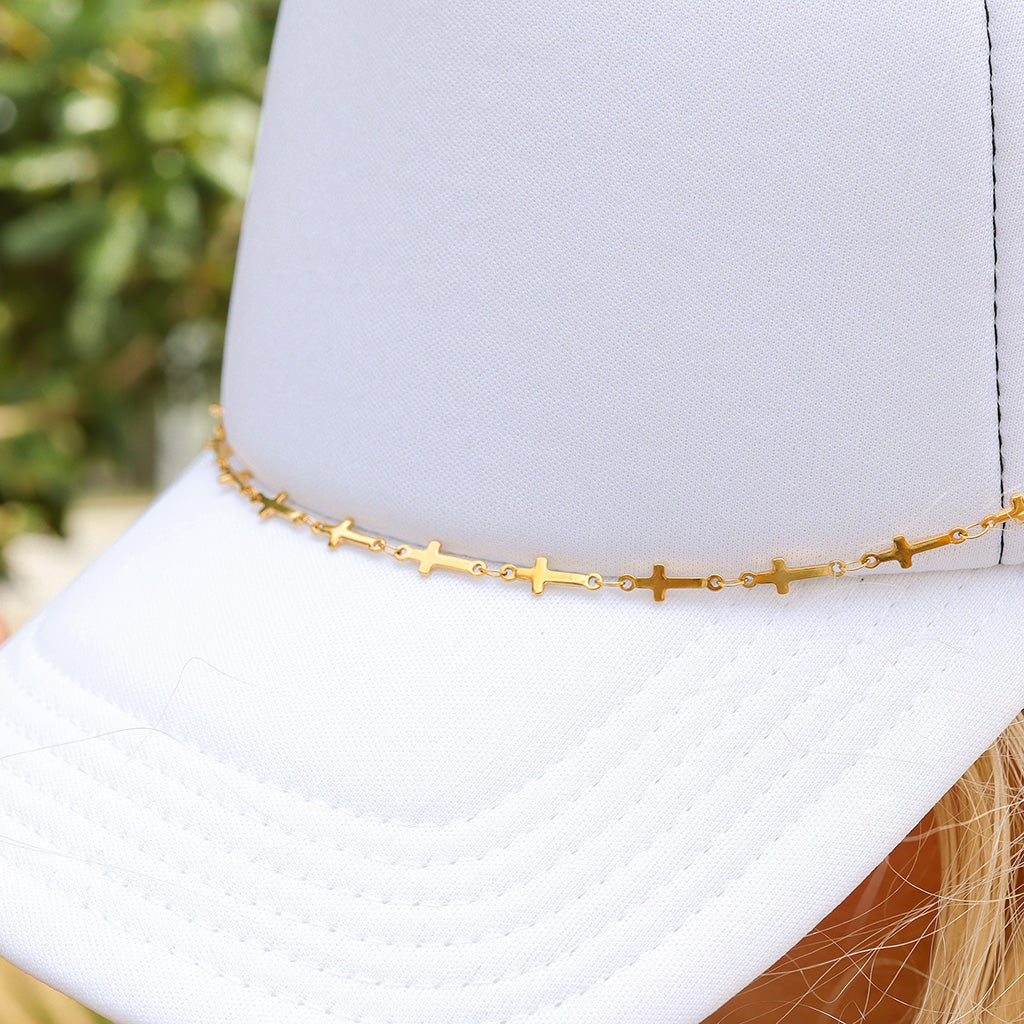 18k Gold PVD Rostfritt stål Cross Trucker Hat Chain / CHN0043