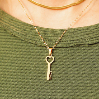 Heart Key Pendant Necklace
