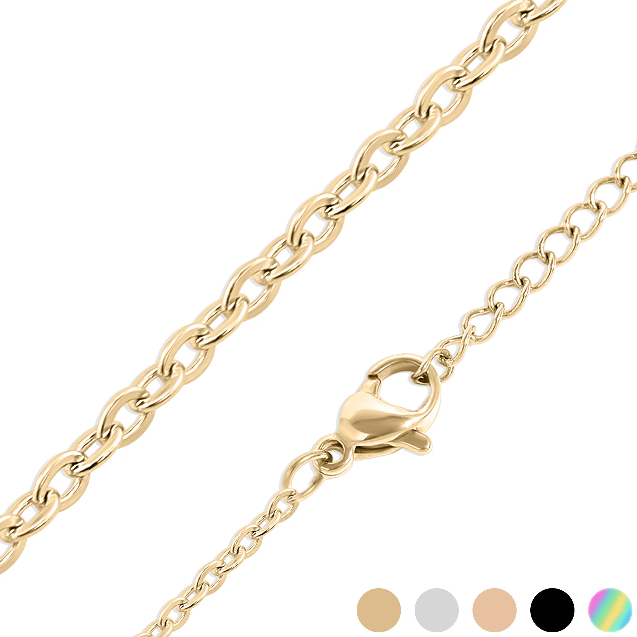 18K Gold PVD Rostfritt stål PVD -belagd slinga / kabelkedjan halsband / CHN3011