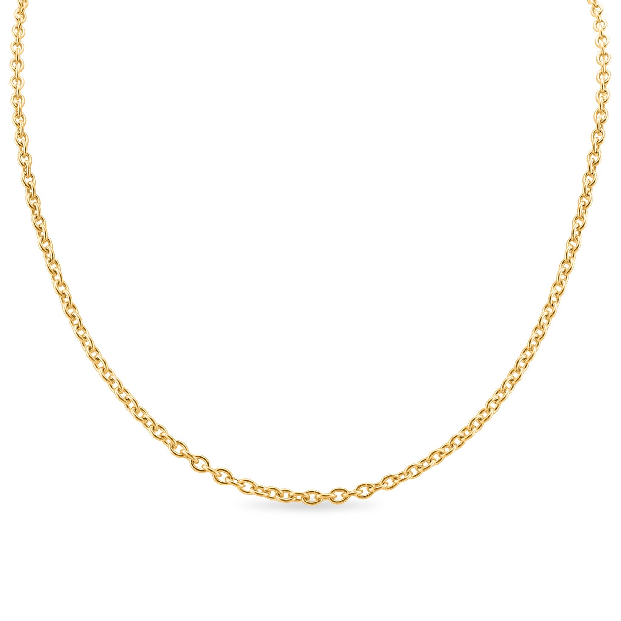 10-pack - guld 16" Rostfritt stål Loop Chain Necklace / CHN3011