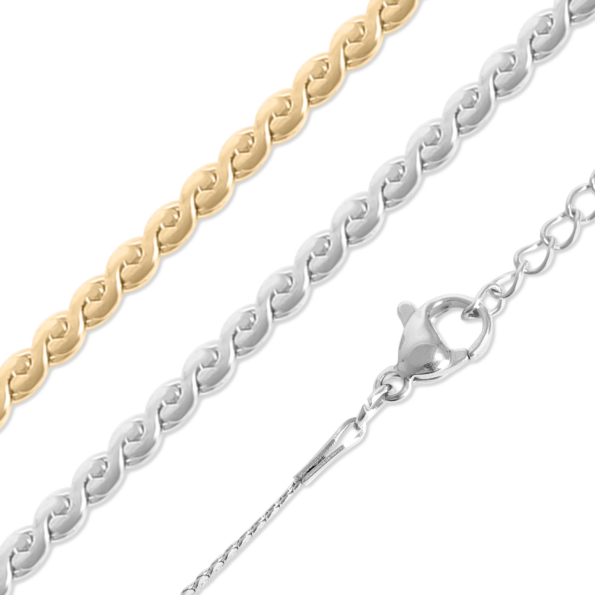 18K Gold PVD Stainless Steel Serpentine Chain Necklace / CHN3013