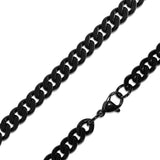 Wholesale jewelry Stainless Steel Black Curb Chain Necklace- clasp 