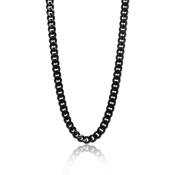 Stainless Steel Black Curb Chain Necklace / CHN7501