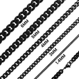 Wholesale jewelry Stainless Steel Black Curb Chain Necklace- main 