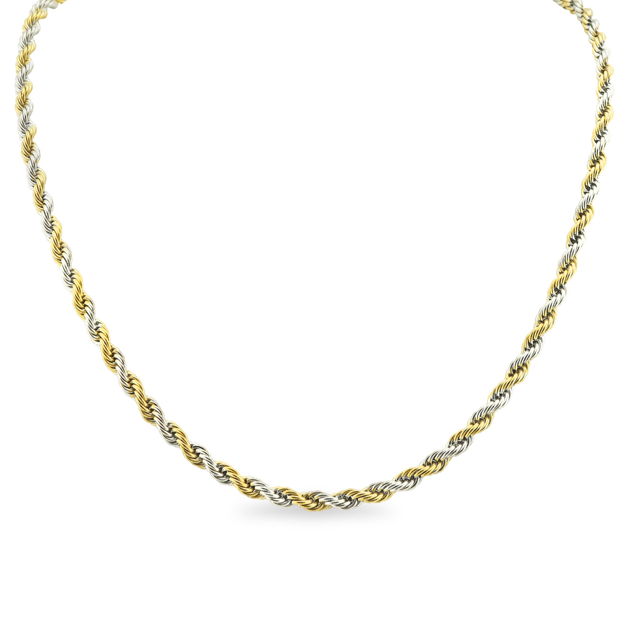 22k two-tone beaded chain necklace set | Raj Jewels