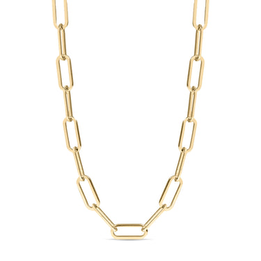 18K Gold PVD Stainless Steel Paperclip Chain Necklace