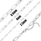 Stainless Steel Paperclip Chain Necklace Size Options CHN97611