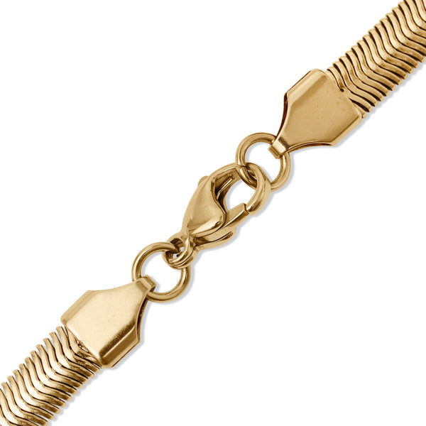 18k Gold PVD Coated Stainless Steel Herringbone Chain Necklace / CHN9771