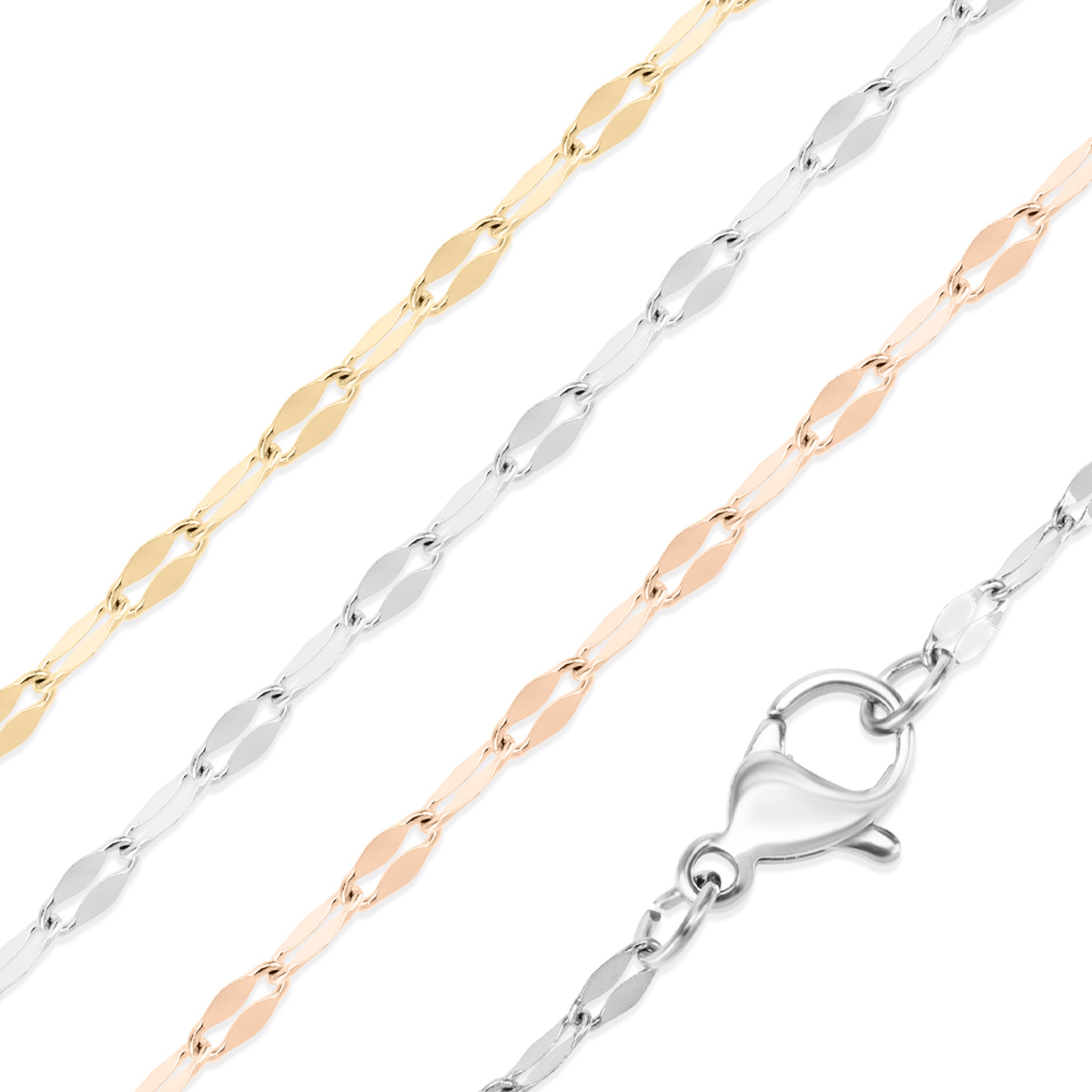 Stainless Steel PVD Coated Lip Chain Necklace / CHN9954