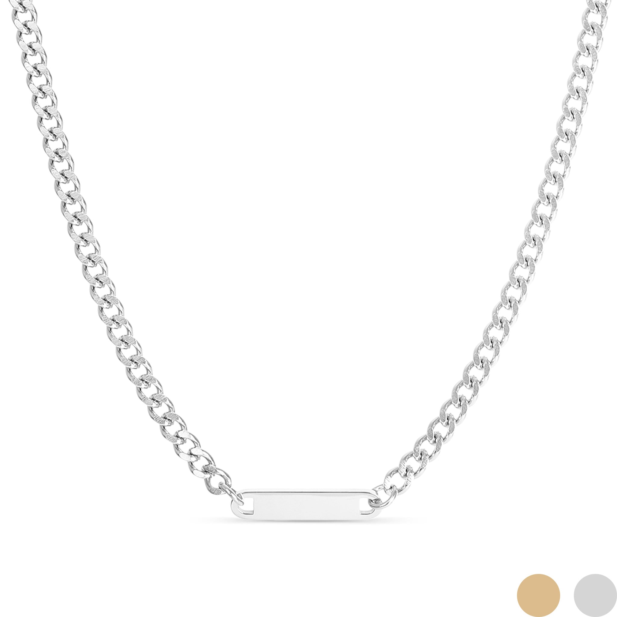 18K Gold PVD Rostfritt stål Graverabla trottoarkedjor Neckla / CHN9957