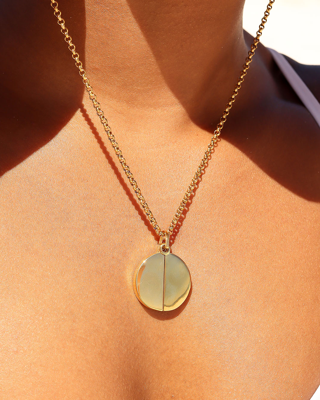 18K Gold PVD Blank Stainless Steel Heart Shaped Hidden Message Necklace