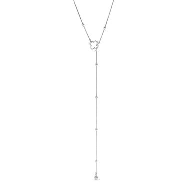 Stainless Steel Clover Lariat Necklace