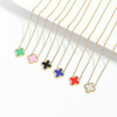 Lucky Clover Charm Necklace Group Colors