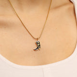 18K Gold PVD Stainless Steel Epoxy Cowboy Boot Charm