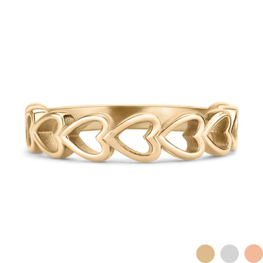 Gold Sideways heart stacking ring