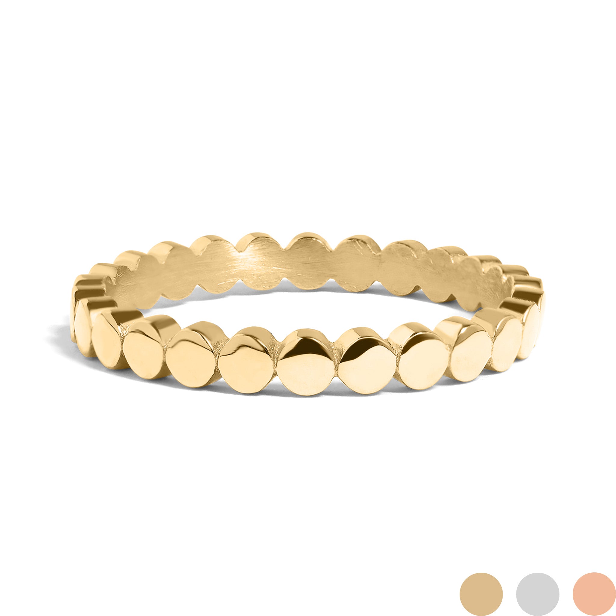 18k Gold PVD Rostfritt stål Flat Circle Stacking Ring / CSR0009