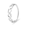 Stainless Steel PVD Coated Alternating Heart Stacking Ring / CSR0010