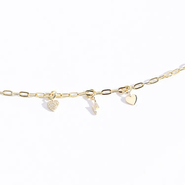 Bijoux permanent 14K Gold Diamond Heart Charm/PMJ1001
