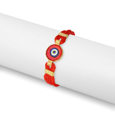 Vermeil Red Woven Evil Eye Bracelet/DIS0024
