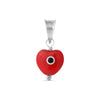 Sterling Silver Heart Red Evil Eye Pendant / DIS0025