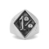 Stainless Steel "1%" with CZ Accents Signet Ring / DIS0029