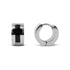 Black Cross Stainless Steel Hinged Hoop Earrings / DIS0035